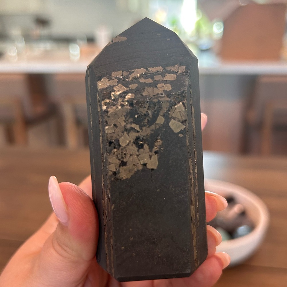 Pyrite in Black Stone
